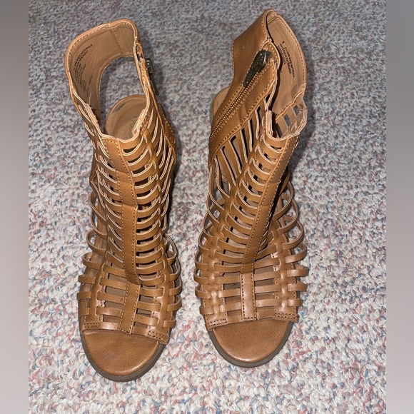 Mossimo Supply Co. Shoes - Mossimo Brown Woven Sandal Heels